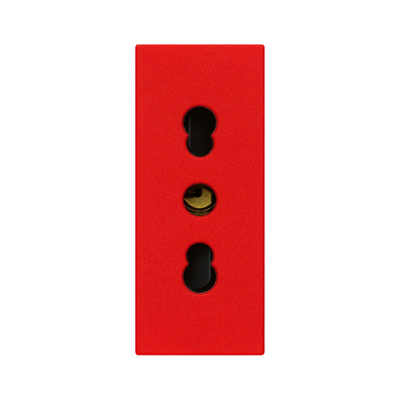 Presa 2P+T 16A P17/11 rosso - Vimar 30203.R