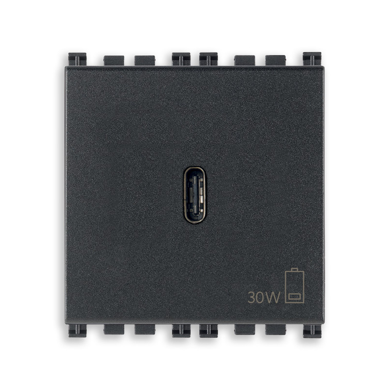 Alimentatore USB C PD 30W grigio - Vimar 19298