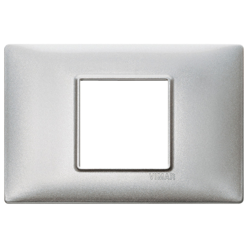 Placca 2M centrali tecnopolimero Silver - Vimar 14652.27