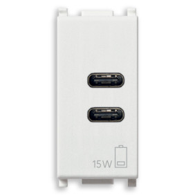 Alimentatore USB C+C 5V 3A 1M bianco - Vimar 14292.CC