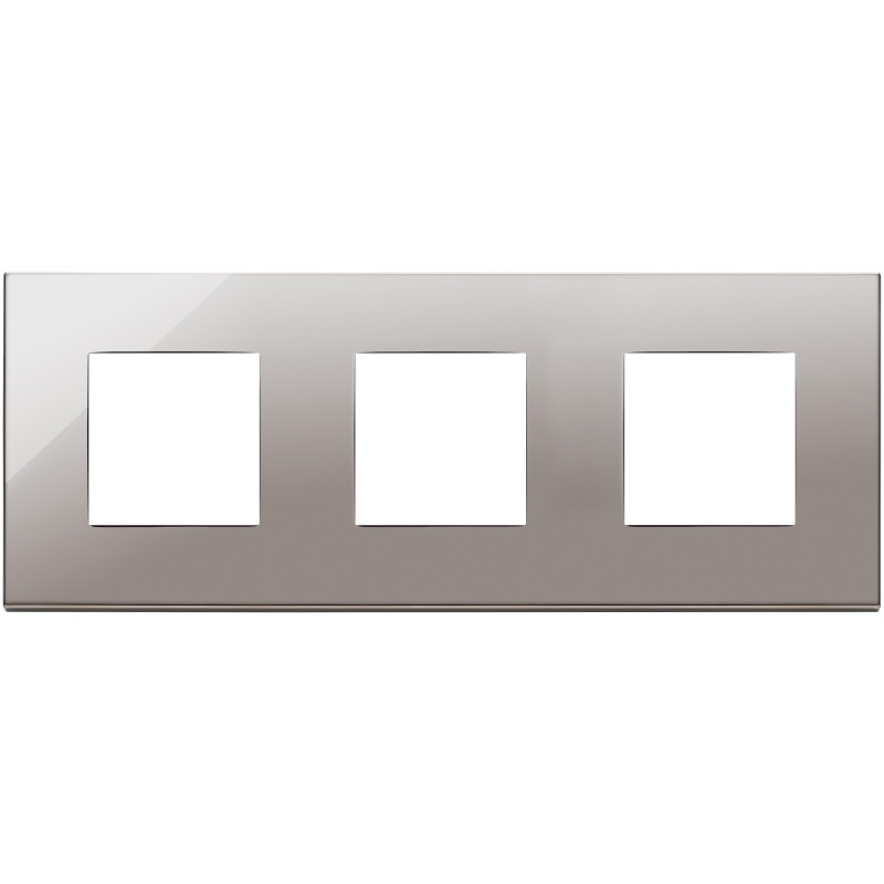 Placca 6M (2+2+2)int71 cromo nero - Vimar 22644.83