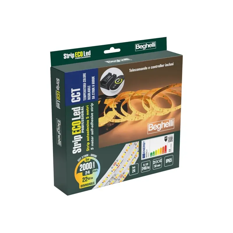 STRIPLED CCT 24V 22W 2klm IP65 - BEGHELLI 56643