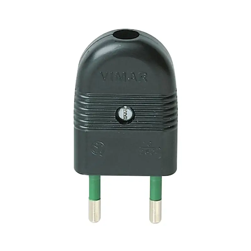 Spina 2P 10A assiale nero - Vimar 01020