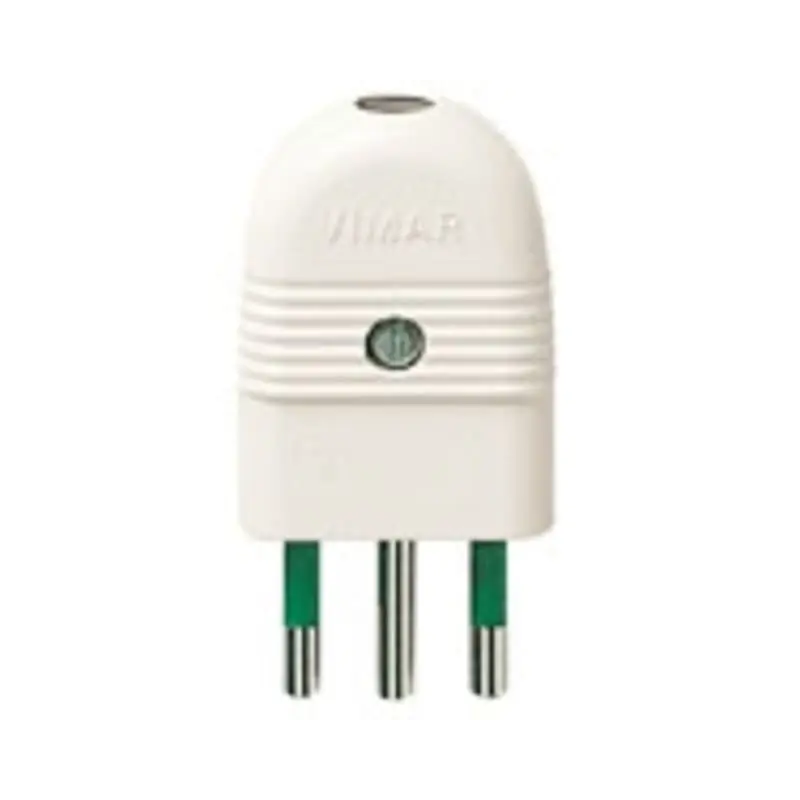 Spina 2P+T 10A assiale bianco - Vimar 01021.B