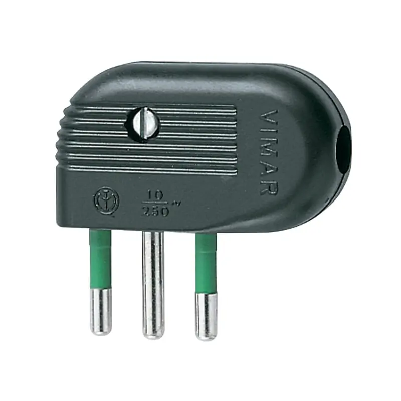 Spina 2P+T 10A 90 nero - Vimar 01041