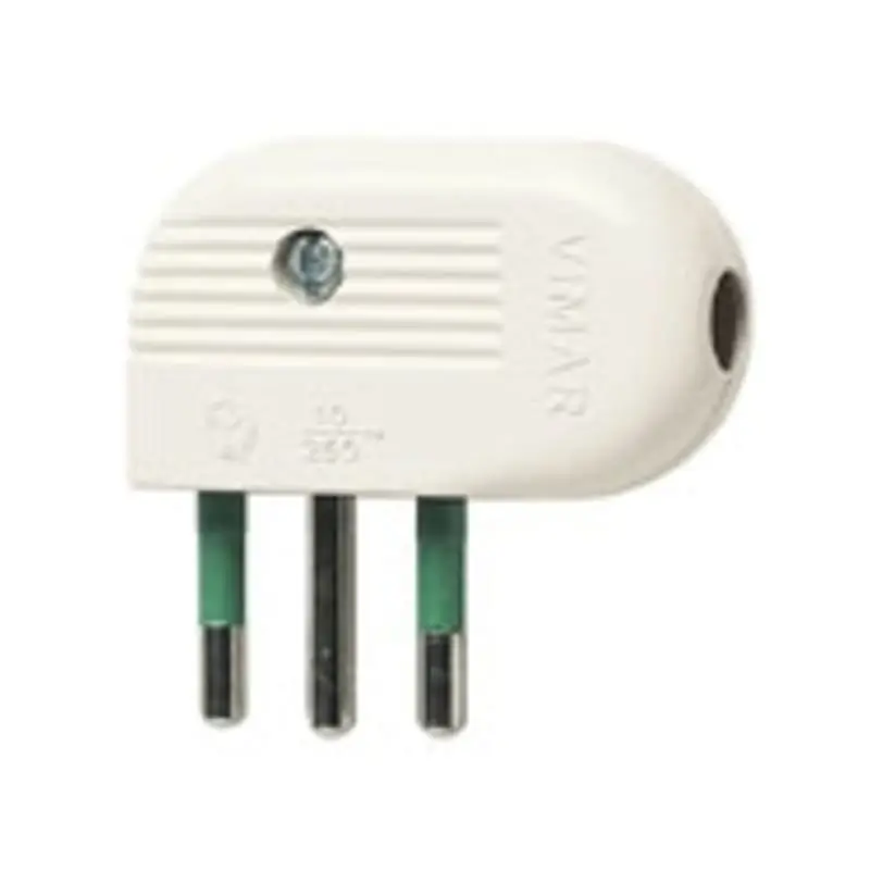 Spina 2P+T 10A 90? bianco - Vimar 01041.B