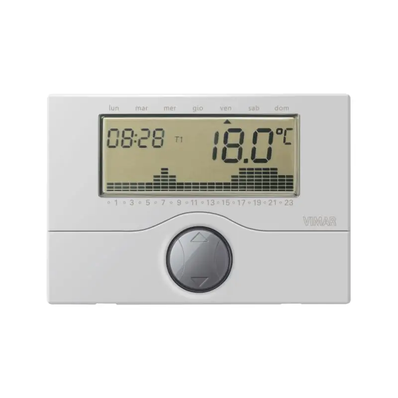 Cronotermostato a batt. parete silver - Vimar 01910.20