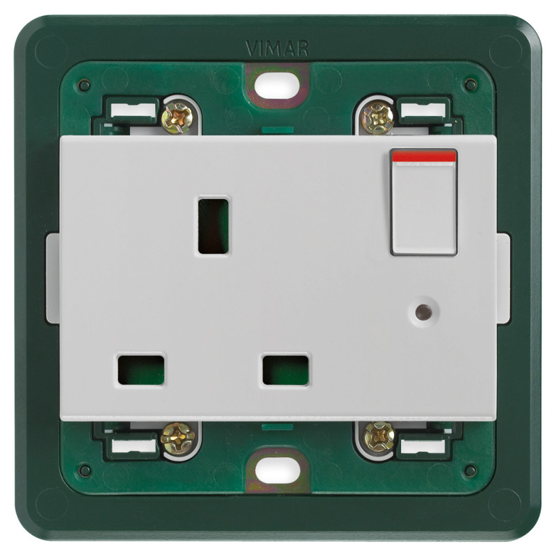 Presa 2P+T 13A inglese interr. Silver - Vimar 14221.SL