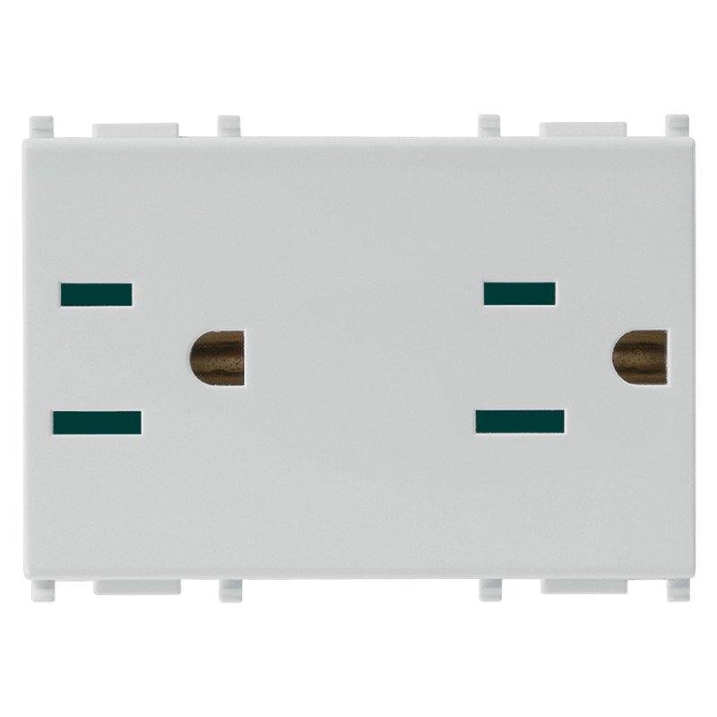 Due prese SICURY2P+T 15A USA+SASO Silver - Vimar 14243.SL