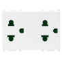 Due prese SICURY 2P+T 16A USA+EU bianco - Vimar 14249