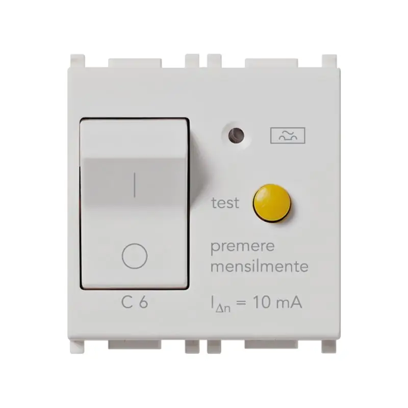 Interruttore MTDiff. 1P+N C6 10mA Silver - Vimar 14411.06.SL