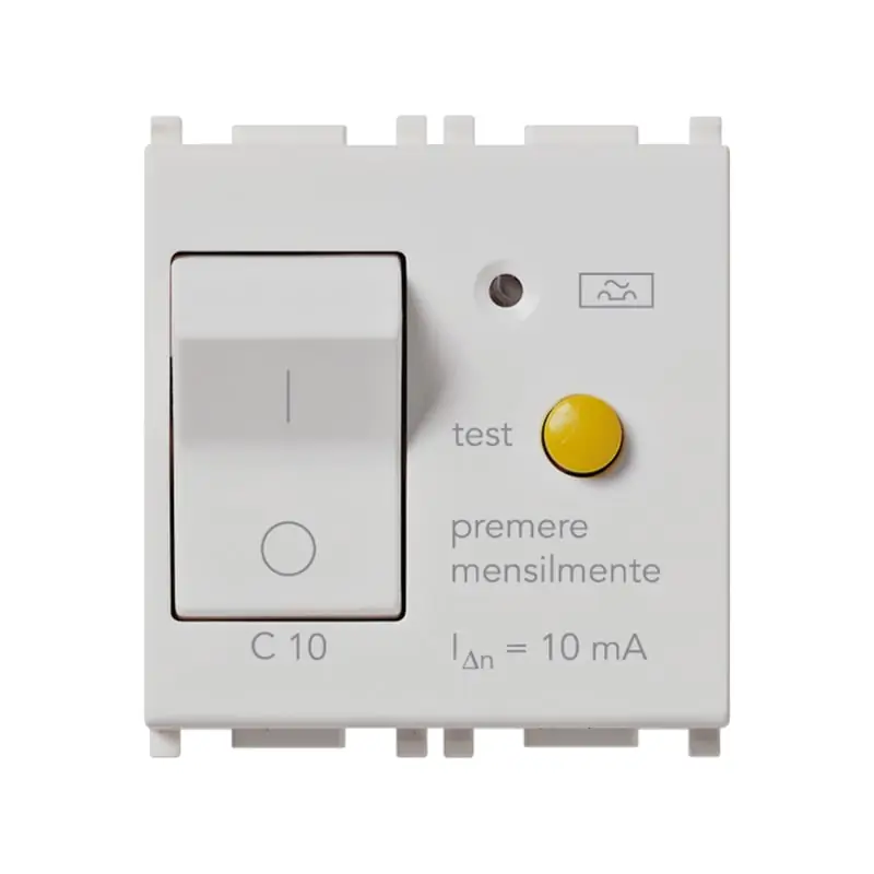 Interruttore MTDiff.1P+N C10 10mA Silver - Vimar 14411.10.SL