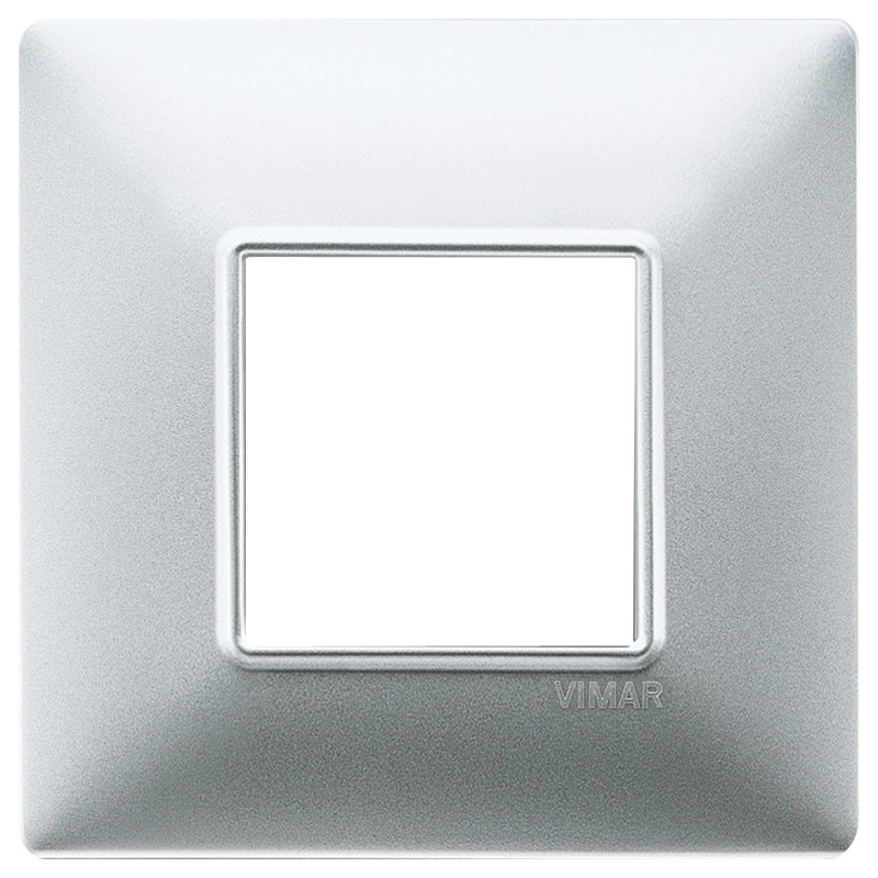Placca 2M BS argento opaco - Vimar 14647.20