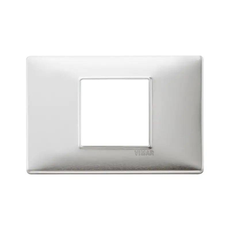 Placca 2M centrali alluminio spazzolato - Vimar 14652.81