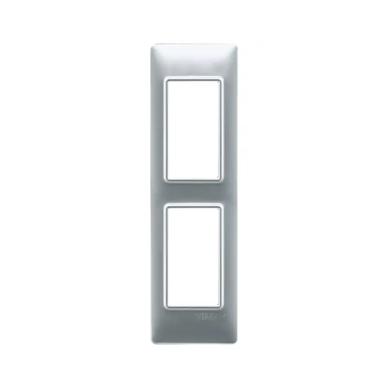 Placca 2M pannelli argento opaco - Vimar 14667.20