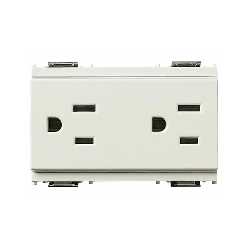 Due prese 2P+T 15A USA+SASO bianco - Vimar 16246.B