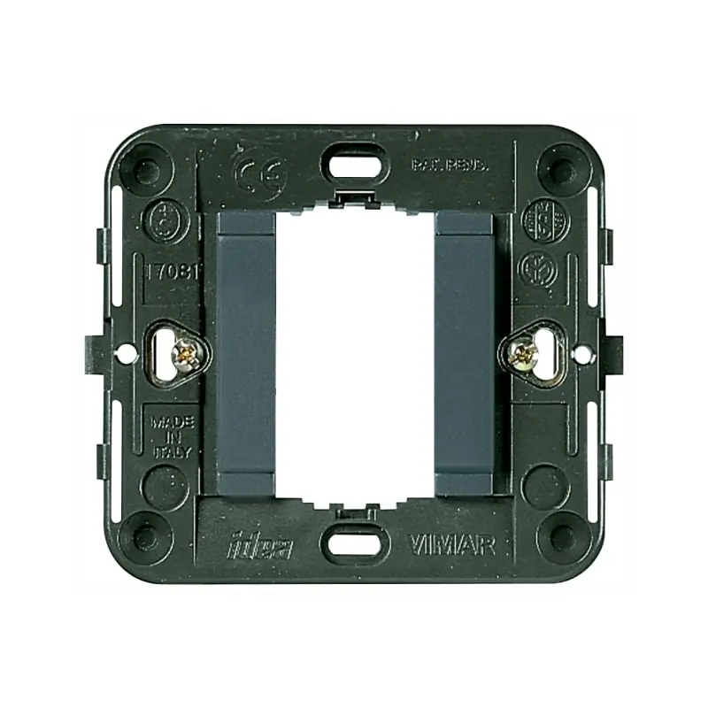 Supporto liscio 1M +griffe grigio - Vimar 17080