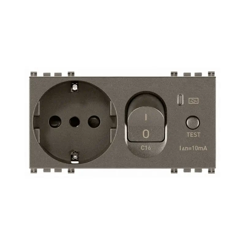 Presa 2P+T 16A P30 intb+MTDiff C16 Metal - Vimar 19286.M