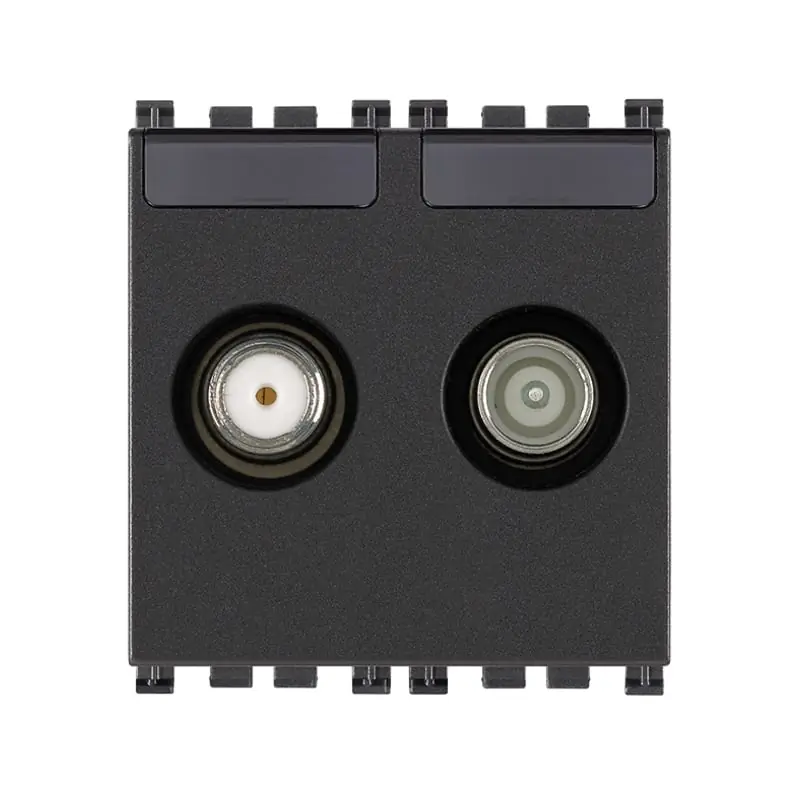 Presa TV-RD-SAT diretta 2 uscite grigio - Vimar 19302.01