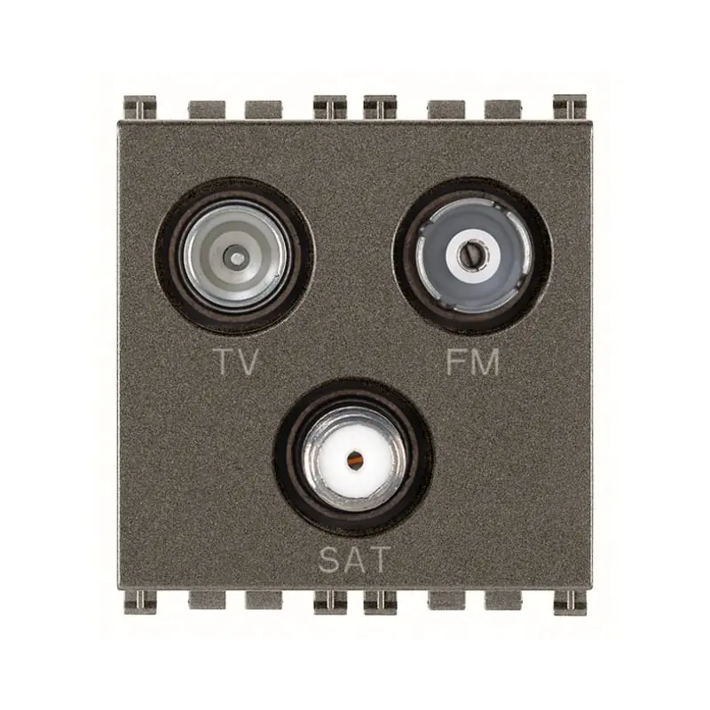 Presa TV-FM-SAT diretta 3 uscite Metal - Vimar 19303.M