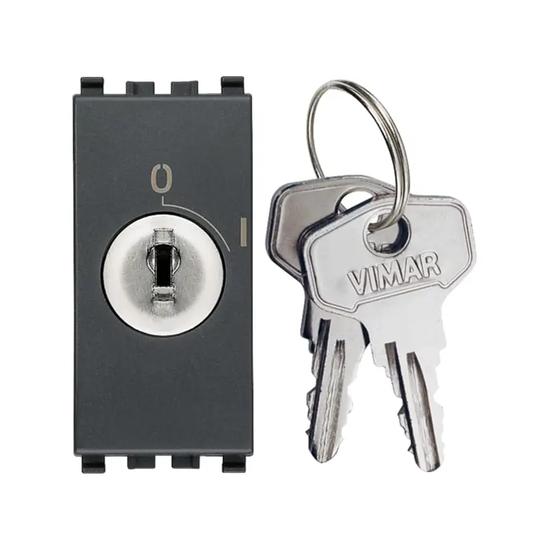 Interruttore 2P 16AX +chiave grigio - Vimar 20083
