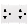 Due prese SICURY 2P+T 16A USA+EU bianco - Vimar 20249.B
