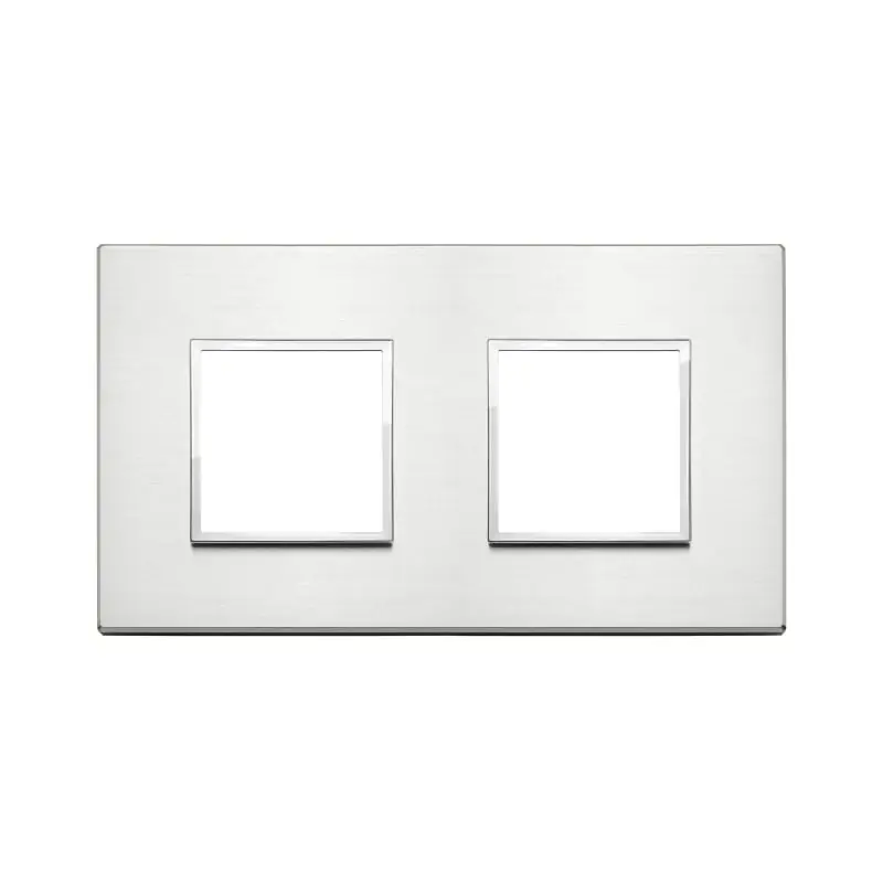 Placca 4M (2+2)int71 alluminio brillante - Vimar 21643.01