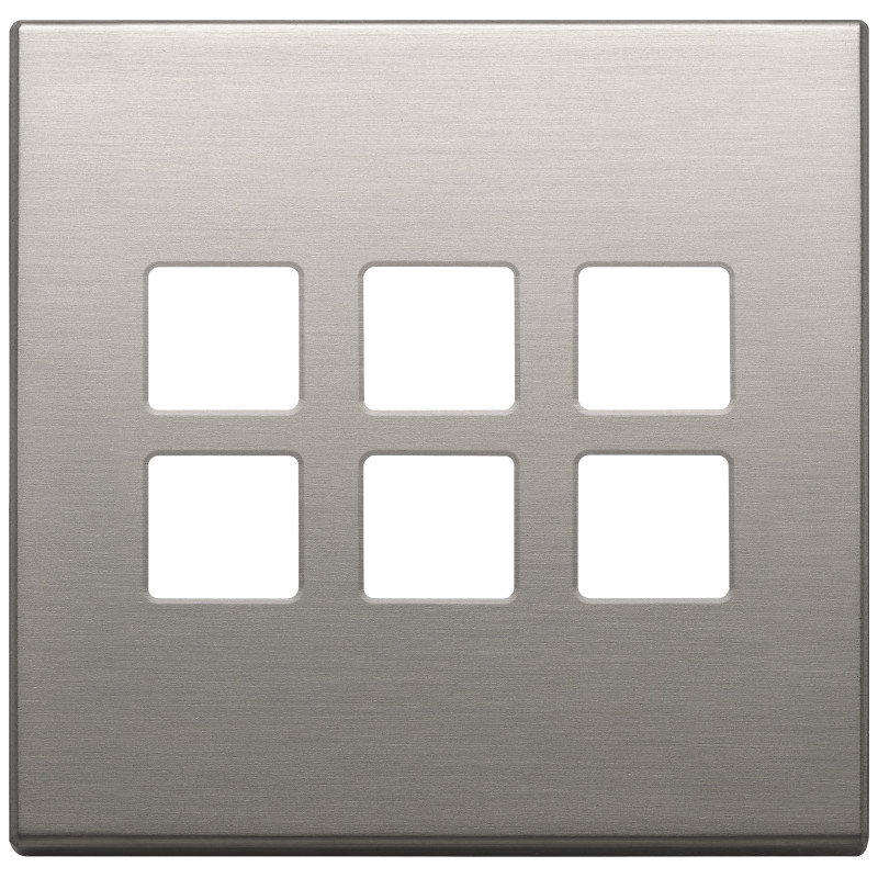 Placca 3Mx6 Flat BS nichel spazzolato - Vimar 22695.11