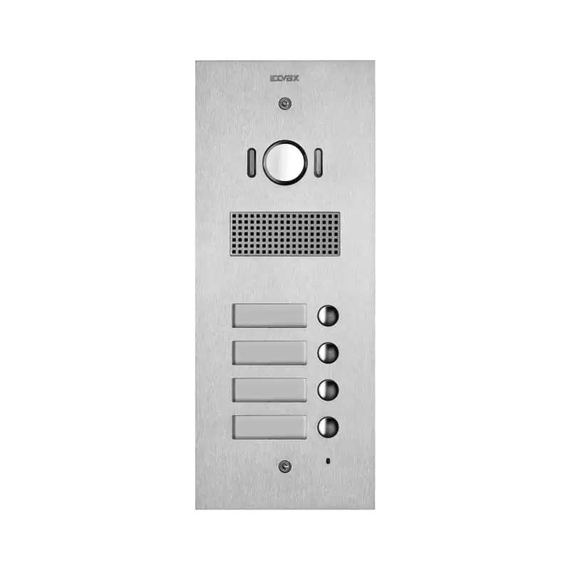 Placca Steely 2F+ A/V 4 puls. acciaio - Vimar 41524