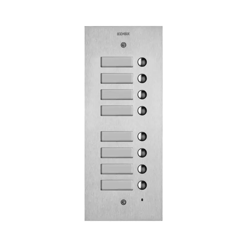 Placca Steely 2F+ 8 puls. suppl. acciaio - Vimar 41543