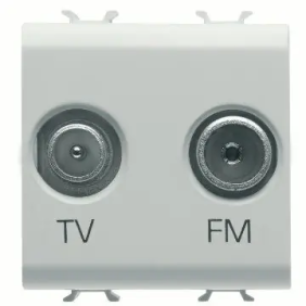 PRESA TV+FM 2M BIANCO - Gewiss GW10381