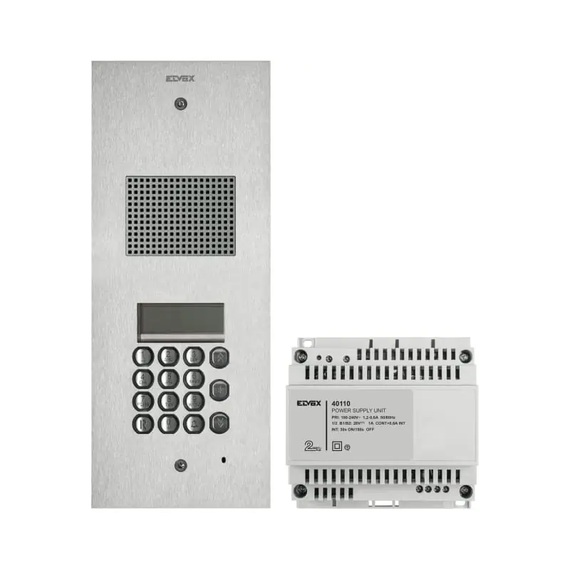 Kit Steely 2F+ audio tast.+disp.acciaio - Vimar K41540