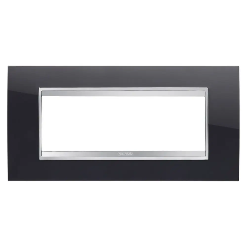 PLACCA LUX 6P NERO TONER - Gewiss GW16206TN