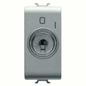 PULSANTE 1M 2P NA 10A+CHIAVE TITANIO - Gewiss GW14145