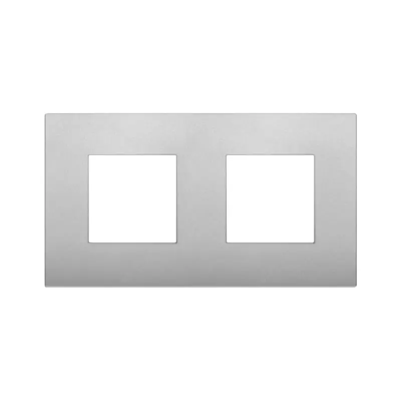 Placca 4M (2+2)int71 CL silver matt - Vimar 19643.79