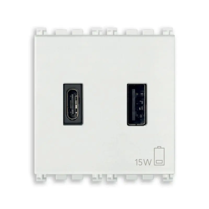 Alimentatore USB A+C 5V 3A 2M antibatt.b - Vimar 19295.AC.AB.B