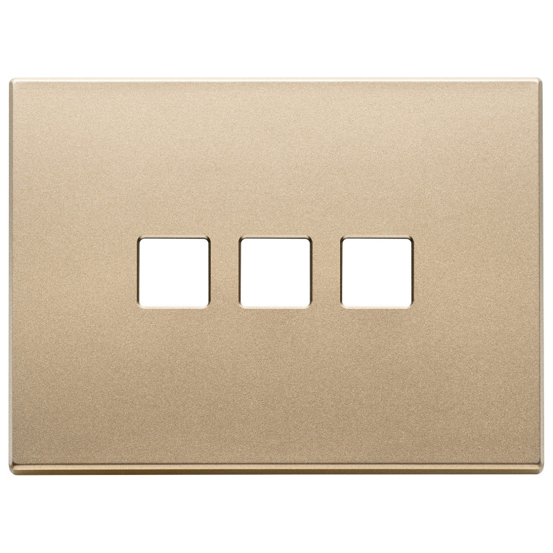 Placca 3Mx3 Flat oro satinato - Vimar 22683.3.88
