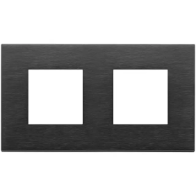 Placca 4M (2+2)int71 nero spazzolato - Vimar 22643.13