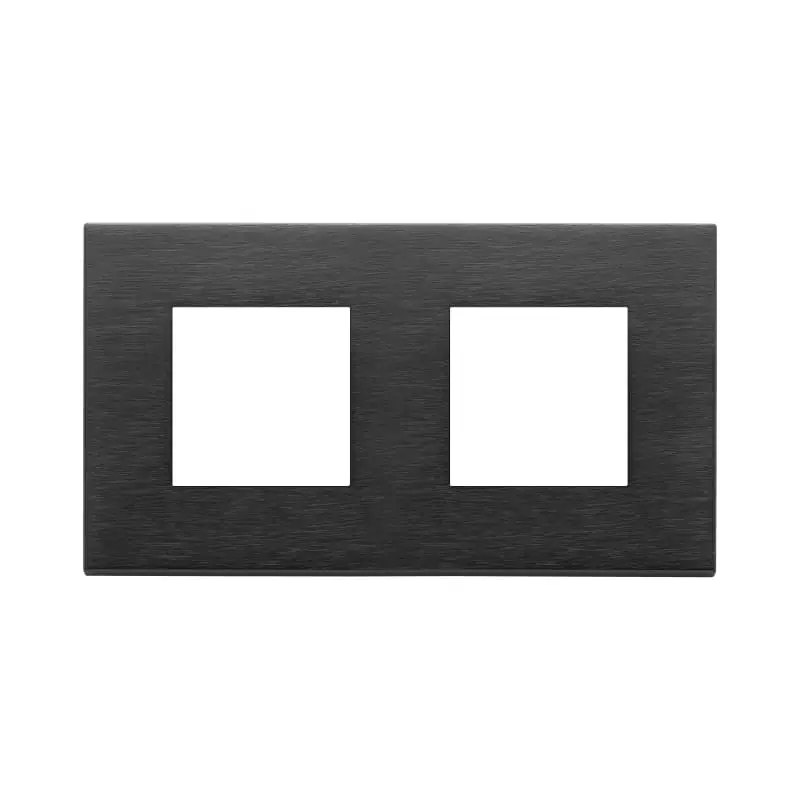 Placca 4M (2+2)int71 nero spazzolato - Vimar 22643.13