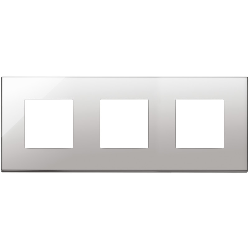 Placca 6M (2+2+2)int71 nichel - Vimar 22644.81