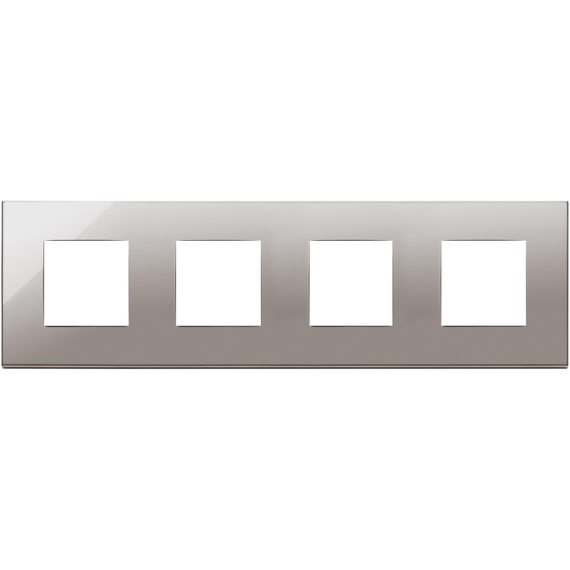 Placca 8M (2+2+2+2)int71 cromo nero - Vimar 22669.83