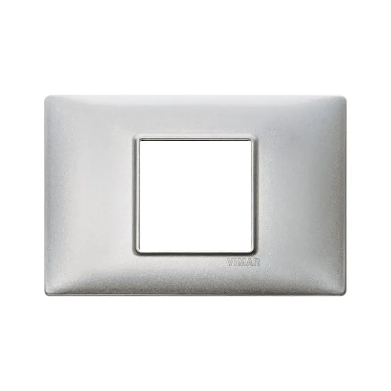 Placca 2M centrali tecnopolimero Silver - Vimar 14652.27