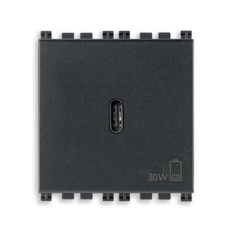 Alimentatore USB C PD 30W grigio - Vimar 19298