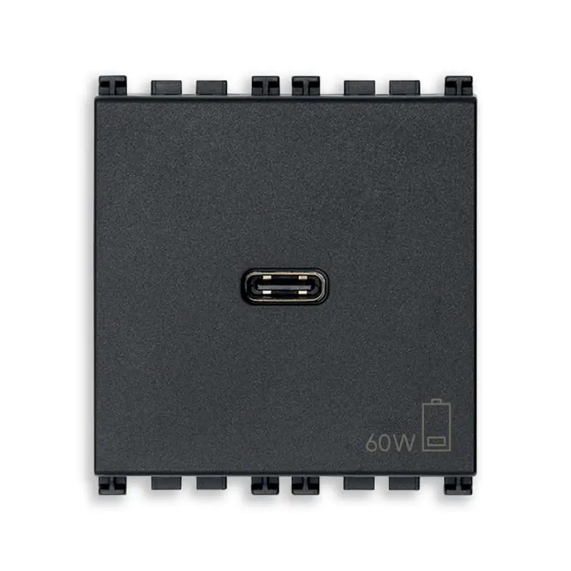 Alimentatore USB C 60W PD grigio - Vimar 19298.60