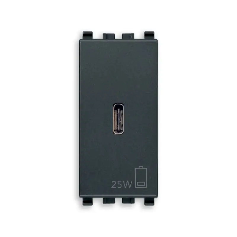 Alimentatore USB C PD 25W grigio - Vimar 20292.C.25