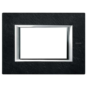  placca rettangolare 3 moduli - pietra Ardesia - materiale pietra - BTicino HA4803RLV