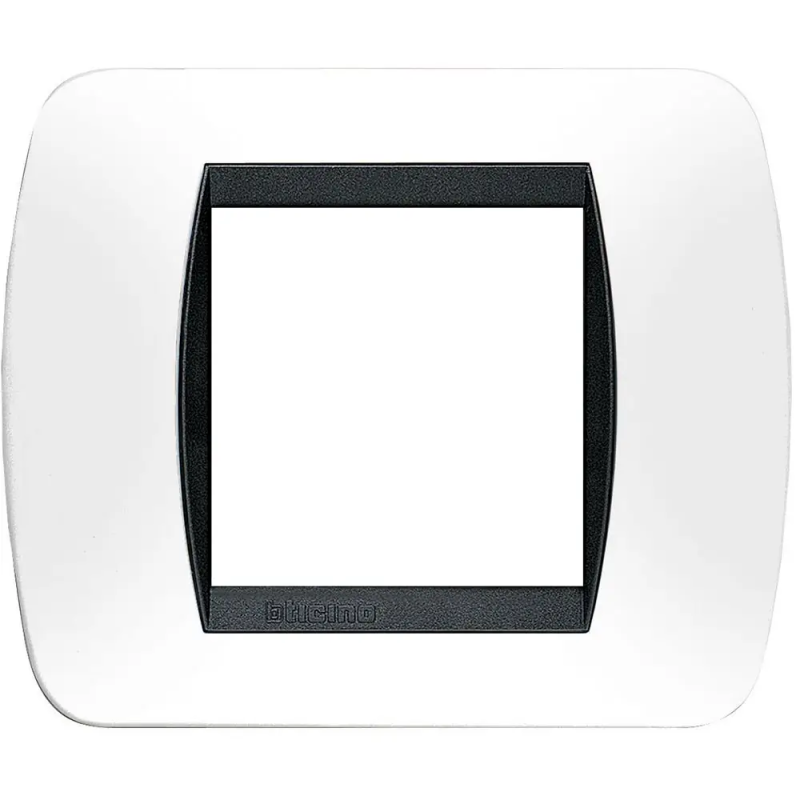 living int - placca 2P plastica bianco s. - BTicino L4802PB