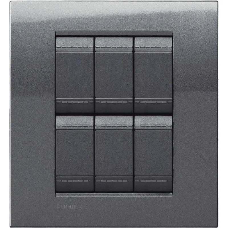 LL - placca 3+3P acciaio - BTicino LNA4826AC