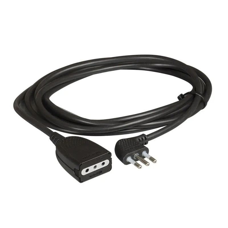 kit - prolunga flex 2P 3m sp./pr.10A nero - BTicino S2534N