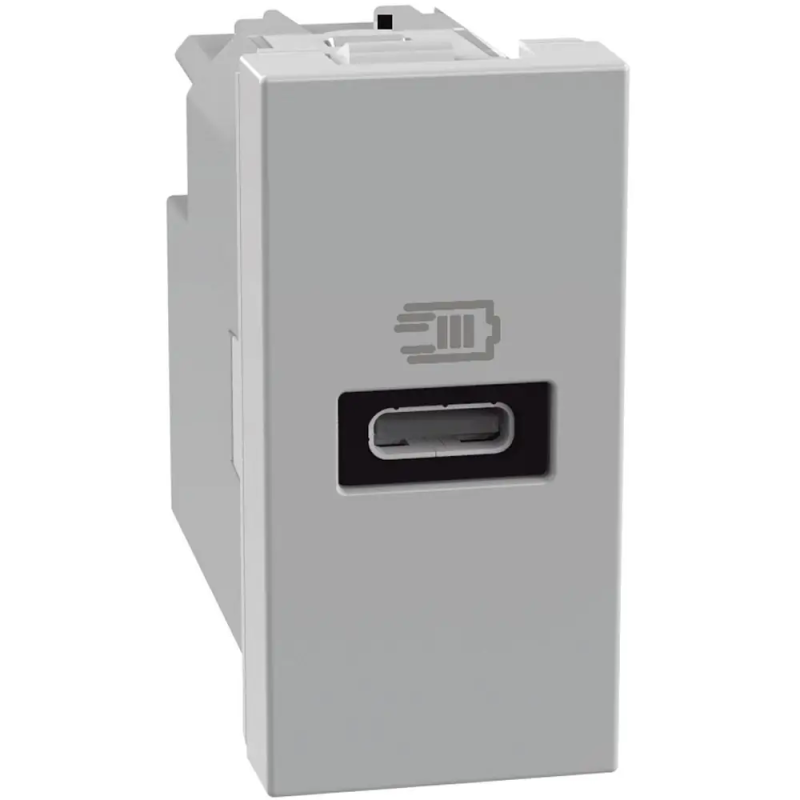 MatixGO - caricatore usb C PD 1m grigio - BTicino JG4192C